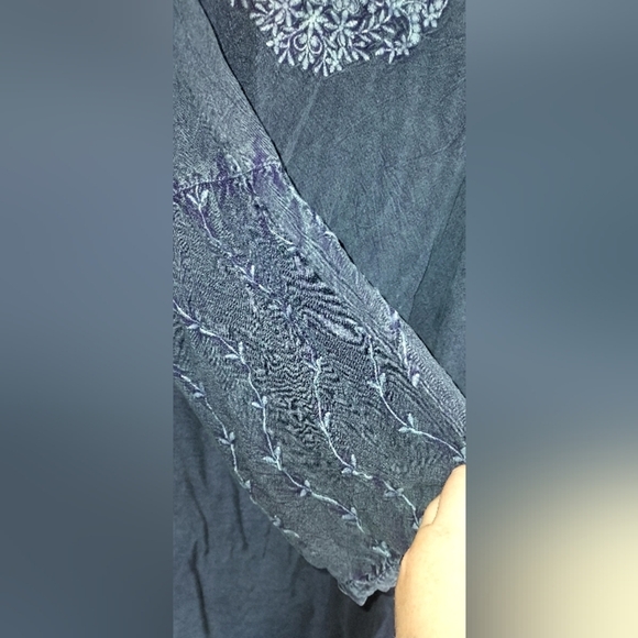 Chic Connection Blue Embroidered Tunic Dress Nwot - Picture 3 of 4